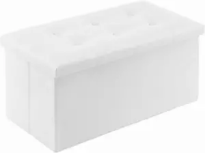 30 Inches Storage Ottoman Bench, Ottoman with Storage for Living Room Bedroom, B - Picture 1 of 12