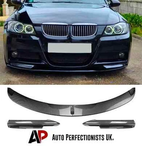 BMW Serie 1 E90 E91 PRE-LCI divisor delantero fibra de carbono labio M Sport 2004-2008 - Imagen 1 de 8