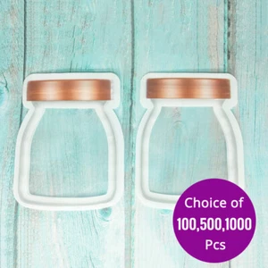 3x4in Clear w/Print/Clear/Clear w/Print Glossy Flat Mylar Zip Seal Jar Shape Bag - Picture 1 of 9