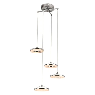 Orbital Ring 48-Watt Chrome Integrated LED Pendant Chandelier by Transglobe - Image 1 of 3