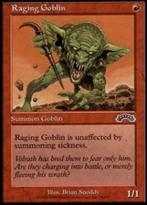 4x Raging Goblin ~ Lightly Played Exodus MTG Magic x4 4 UltimateMTG Playset Red