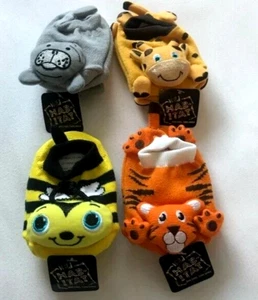 Lot of 4 Baby Toddler Slippers Socks Boys Girls Walking No Slip Animal Bootie - Picture 1 of 6