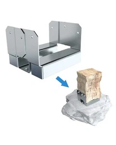 4x4 Adjustable Post Base for Concrete Galvanized Fence Railing Post Base 4-Pack - Picture 1 of 21