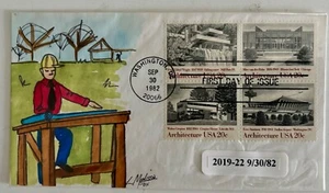 US 1982. Architecture Sc#2019-22. Block of 4 FDC. 20c. - Picture 1 of 1