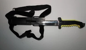 USA U. S. Divers Aqua-Lung Diving Dive Knife US Scuba Neon Yellow Grips - Picture 1 of 5