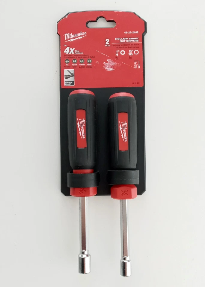 Milwaukee 48-22-2402 Hollow Nut Driver 2-Piece Set 1/4" & 5/16" - Image 1 of 3