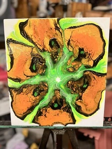 HANDMADE PAINTING ACRYLIC POUR SIGNED - Picture 1 of 1