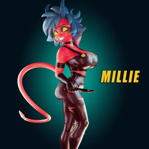 Figura modelo de prueba de artista de la Comisión para Demon Imp Assassin Millie Helluva Boss - Imagen 1 de 9