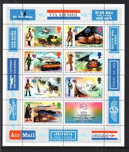 Antigua 1974 old sheet UPU/Transport stamps (Michel Block 13) nice MNH - Picture 1 of 1