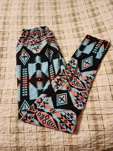 PLUS AZTEC TRIBAL HIGH WAIST ELASTIC STYLISH SEXY LEGGINGS ONE SIZE (1X-3X) NEW - Picture 1 of 1