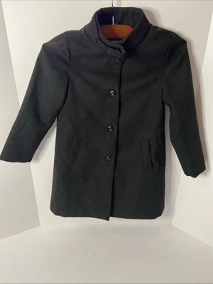 ABRIGO DE VESTIR GYMBOREE "VACACIONES A CUADROS" ELEGANTE NEGRO cuello lazo M (7-8) Foto 1 de 4