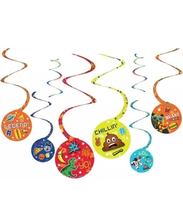 Epic Party Video Game Gamer Kids Birthday Party Hanging Swirl Decorations - Picture 1 of 3