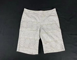 Counterparts Womens Shorts Size 16 Petite Excellent Condition White Brown Design - Picture 1 of 11