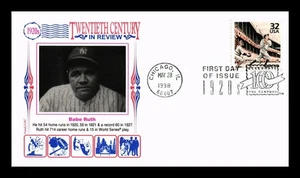 DR JIM STAMPS US COVER BABE RUTH BASEBALL CELEBRATE CENTURY FDC THERMOGRAPHED - Picture 1 of 2