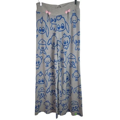 Pantalones LAZY OAF x Nhozagri para mujer 8 plateados azules tejidos limitados metálicos Kawaii Foto 1 de 4