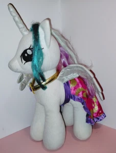 Build A Bear White Unicorn Celestia MLP My Little Pony Plush w/Cape & Necklace - Picture 1 of 6