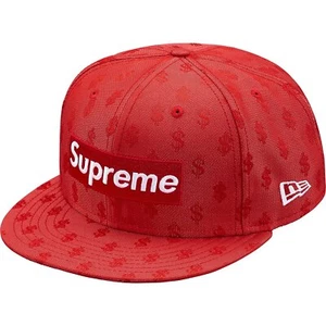 Cappello Supreme x New Era Monogram Box Logo Rosso SS18 (SS18H54) Uomo Taglia 7 - 7 5/8 - Foto 1 di 2