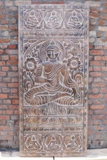 Buddha Wall Hangings Budha Bhumisparsha Mudra Wall Art Vintage Hand Carved Door