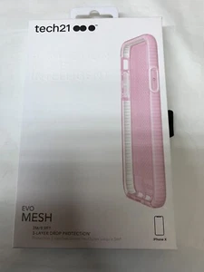 Tech21 Evo Mesh Case For Apple iPhone Xs & X (Pink) 9.9 Foot Drop Protection - Picture 1 of 3