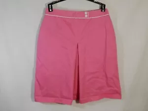 Land's End Pink Athletic Casual Skirt Womens Size 10 Pleat in Front 100% Cotton - Picture 1 of 3