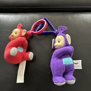 Teletubbies Schlüsselanhänger Po (rot) und lila Clip-on McDonald Happy Meal Spielzeug2000 - Bild 1 von 7