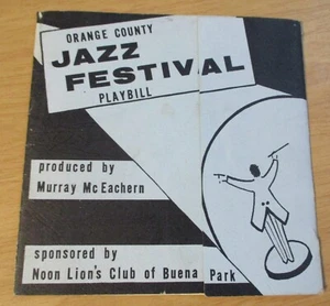 VTG 1950's Orange County 'JAZZ FESTIVAL' Playbill~1st Annual~MURRAY McEACHERN~JR - Picture 1 of 14