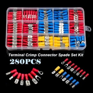 280Pcs Assorted Insulated 10-12GA 14-16AWG 18-22Gauge Wire Connectors Terminals - Picture 1 of 8