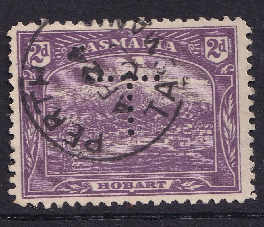 1900 Tasmania Australia 2d Violet VG FU *POSTMARKS *PERTH* RENAMED CDS PERF T - Image 1 of 1
