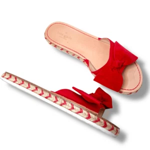 Sandalia alpargata Kate Spade New York para mujer roja Idalah sin cordones talla 8,5 M - Imagen 1 de 8