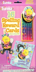 16 Spelling Reward Cards & Pencils Great for Teachers! Eureka Super Speller NIP - Picture 1 of 2