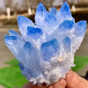 249GNewly discovered blue phantom crystal quartz cluster mineral sample healing - Picture 1 of 24