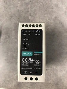 NEW MOXA MDR-40-24 DIN RAIL POWER SUPPLY OUTPUT 24V DC INPUT 85-264VAC - Picture 1 of 3