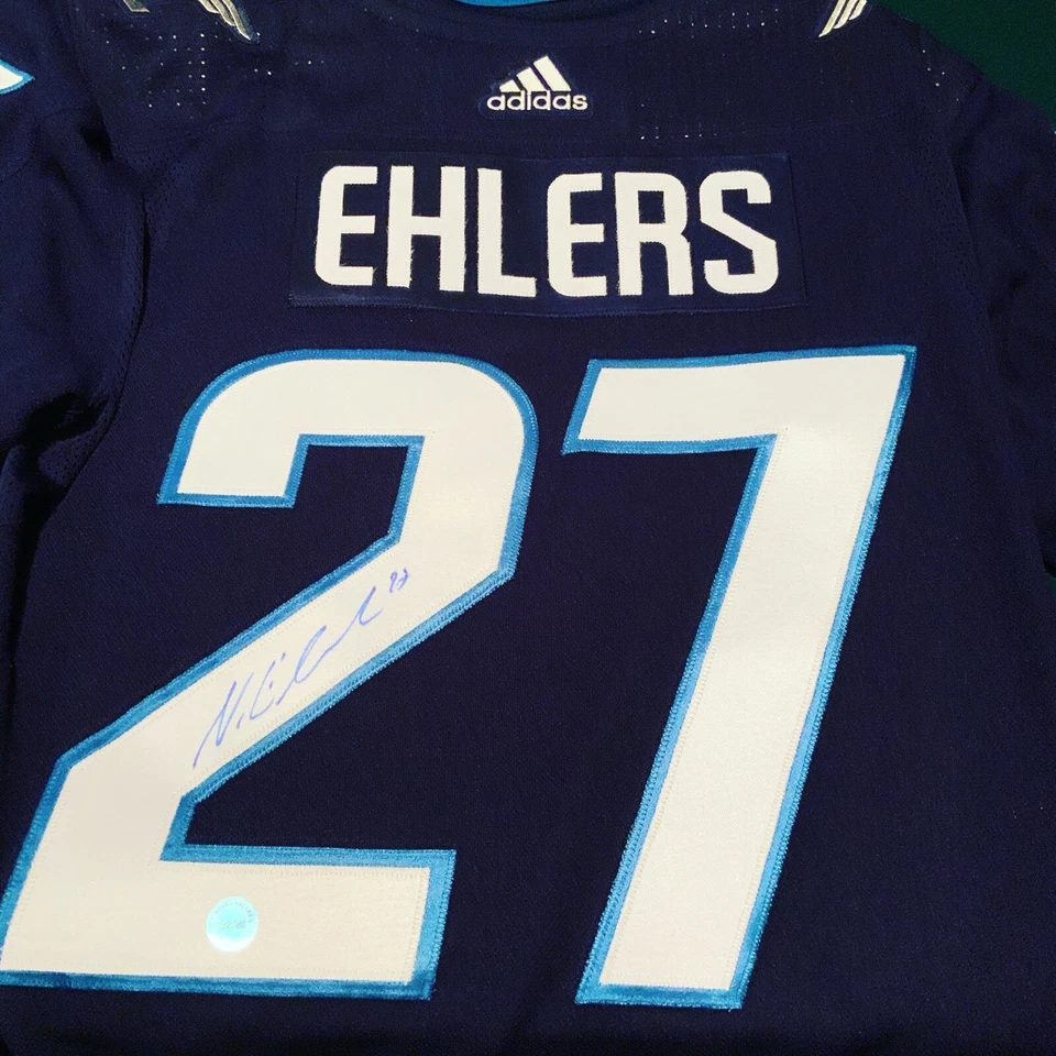 Camiseta deportiva Adidas auténtica autografiada por Nikolaj Ehlers AJ Sports  Foto 1 de 1