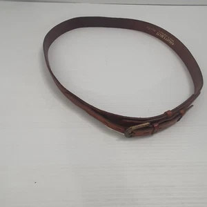 Augusts Mens Vintage Brown Tooled Gumnuts Leather Curve Brass Buckle Belt Sz 40 - Picture 1 of 9
