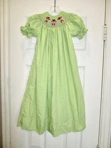 Marjorie’s Daughter 5 Smocked Dress Green Ballet Bears Pink Summer Boutique - Picture 1 of 3