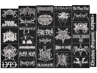 BLACK METAL full EMBROIDERY flat 10pcs/Lot Random Mix Sew-On Patches - Image 1 of 3