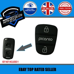NEW REPLACEMENT 2 BUTTON REMOTE FLIP KEY FOB RUBBER KEY PAD FOR KIA PICANTO - Picture 1 of 2