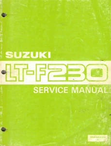 Manual de reparación/servicio al propietario/concesionario Suzuki genuino fabricante de equipos originales 1986-1987 LT-F230 - Imagen 1 de 2