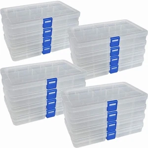 Plastic Organizer Container Storage Box Adjustable Divider Removable Grid Com... - Picture 1 of 8