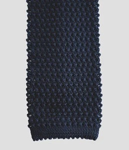 NEW PETER MILLAR COLLECTION "Barch" Dark Navy 100% SILK KNIT Long Neck Tie ITALY - Picture 1 of 13