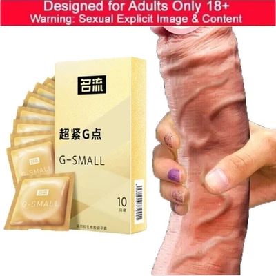 10Pc Small Size Tight Condoms Ultra Thin Latex Condom Men Products 45MM Spike - Image 1 of 4