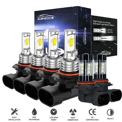 6X 6000K LED Headlight+Fog Bulbs For 2003-2006 Chevy Silverado 1500 2500 3500 HD - Image 1 of 4