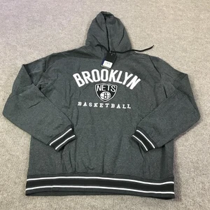 Brooklyn Nets Sudadera con Capucha Para Hombres 2XL Gris NBA Baloncesto Pullover Polar UNK - Imagen 1 de 19