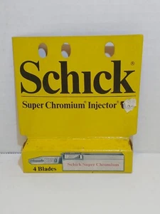 Vintage NOS Schick Super Chromium Injector Razor Refill (4) Blades  - Picture 1 of 2