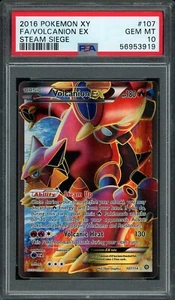 2016 Pokemon Volcanion EX Full Art #107 XY Steam Siege PSA 10 GEM MINT - Picture 1 of 2