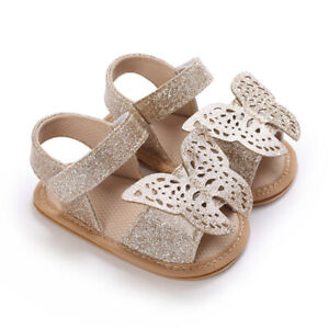 Butterfly Newborn Baby Girl Crib Shoes Infant PreWalkers Summer Sandals 0-18 M