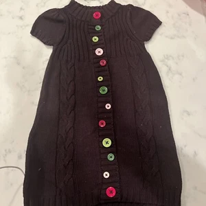 Girls Gymboree Size 3 Brown Sweater Vest Multi Colored Button Down - Picture 1 of 3