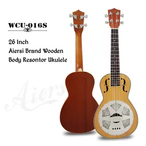 Aiersi Spruce Top/Mahogany Body F Hole Tenor Resonator Ukulele - Picture 1 of 11