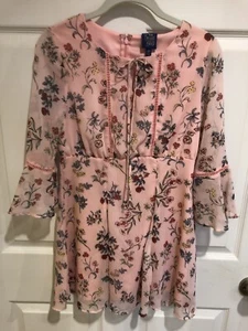 Disney Beauty & The Beast Youth Girl’s Dress Size XS Pink Floral Lined Zipper - Picture 1 of 8