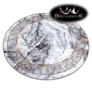 Modern practical washable round RUG 'MIRO' MARBLE print non-slip easy to clean - Picture 1 of 11